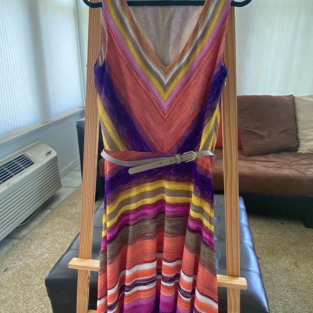 Nine West Multicolor Striped Midi Dress